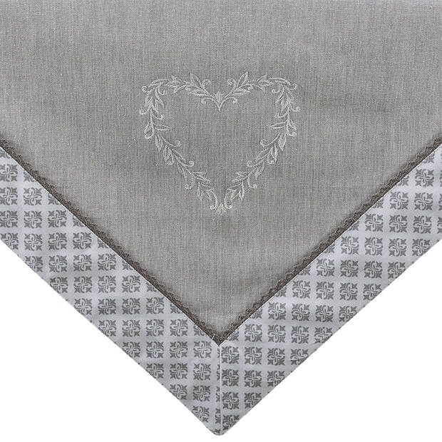 HAES DECO - Rechthoekig Tafellaken - 150x250 cm - 100% Katoen - Lovely Heart