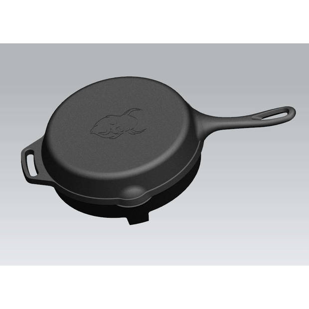 Valhal - Skillet Gietijzer Deksel ø 25 cm met Grillpatroon - Gietijzer - Zwart