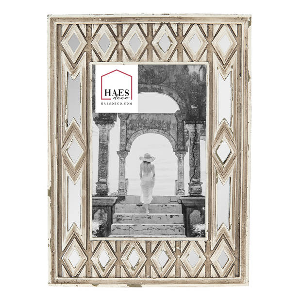 HAES DECO - Fotolijst 10x15 Beige, formaat 17x2x22 cm - Loving Chic