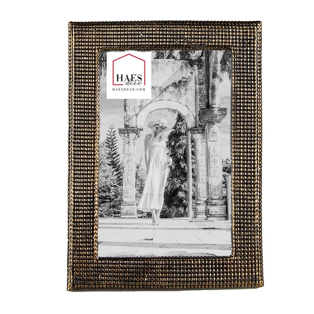 HAES DECO - Fotolijst 10x15 Goudkleurig, formaat 13x1x18 cm - Loving Chic