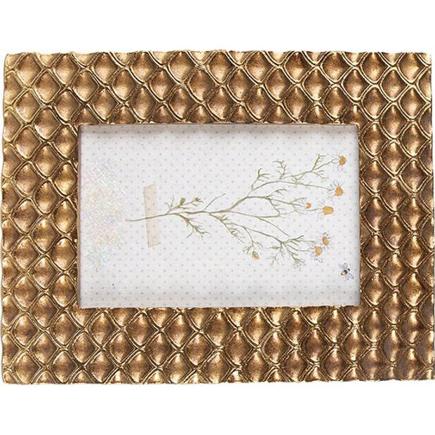 HAES DECO - Fotolijst 10x15 Goudkleurig, formaat 17x1x21 cm - Loving Chic