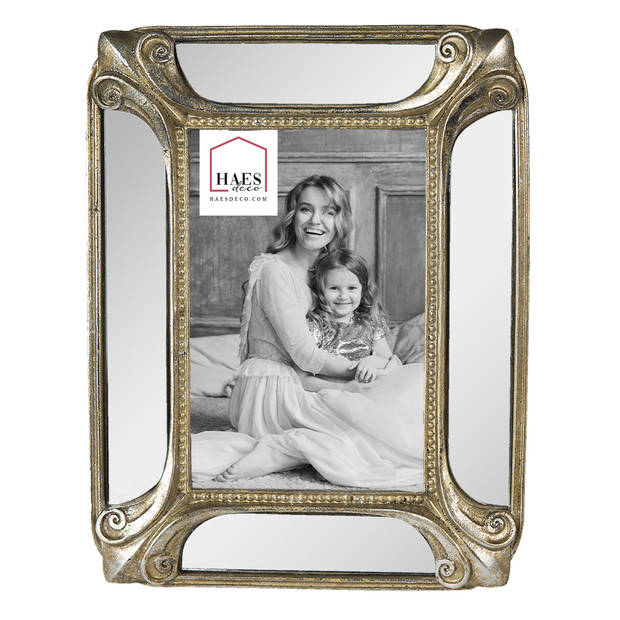 HAES DECO - Fotolijst 10x15 Goudkleurig, formaat 17x2x22 cm - Loving Chic