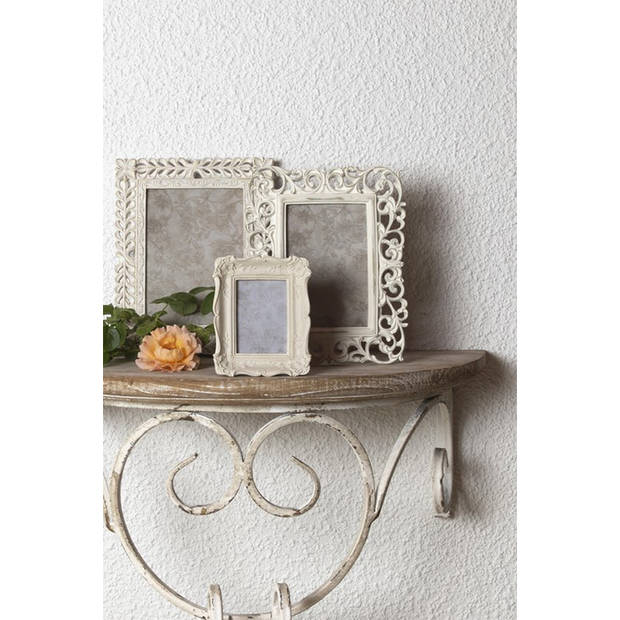 HAES DECO - Fotolijst 10x15 Wit, formaat 18x2x23 cm - Shabby Chic