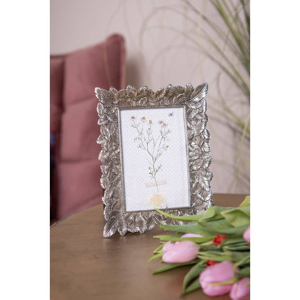 HAES DECO - Fotolijst 10x15 Zilverkleurig, formaat 16x2x20 cm - Loving Chic