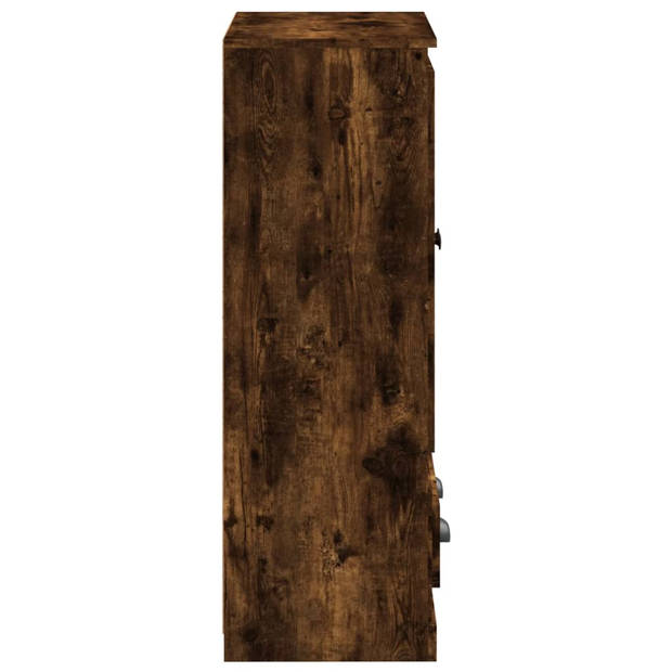 vidaXL Hoge kast 60x35,5x103,5 cm bewerkt hout gerookt eikenkleurig
