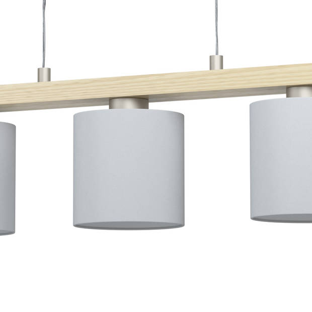 EGLO Castralvo Hanglamp - 5 lichts - E27 - Nikkel Mat - Bruin