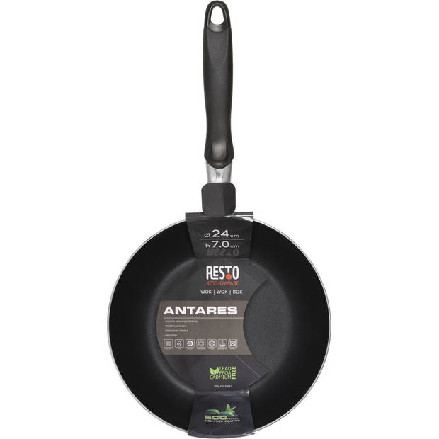 Resto Kitchenware Wokpan Antares - ø 24 cm - standaard anti-aanbaklaag