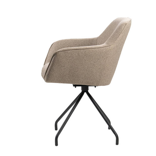 Giga Meubel - Eetkamerstoel Taupe - Stof - 60x61x81cm - Stoel Lima