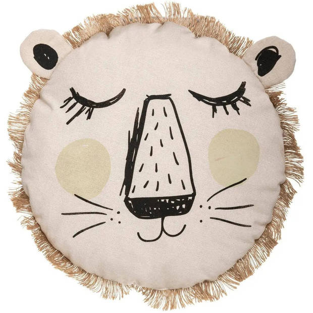 Atmosphera Dieren sierkussen kinderkamer - leeuw -A‚ 38 cm - polyester - Sierkussens