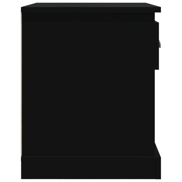 vidaXL Nachtkastje 39x39x47,5 cm bewerkt hout zwart
