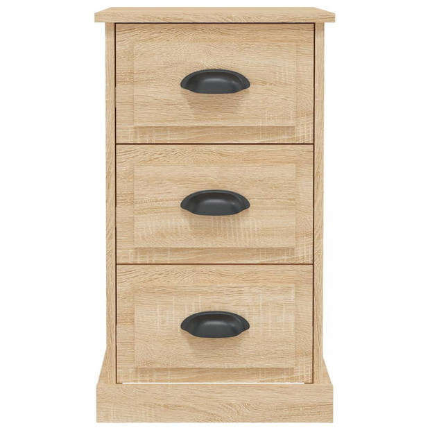 vidaXL Nachtkastje 39x39x67 cm bewerkt hout sonoma eikenkleurig