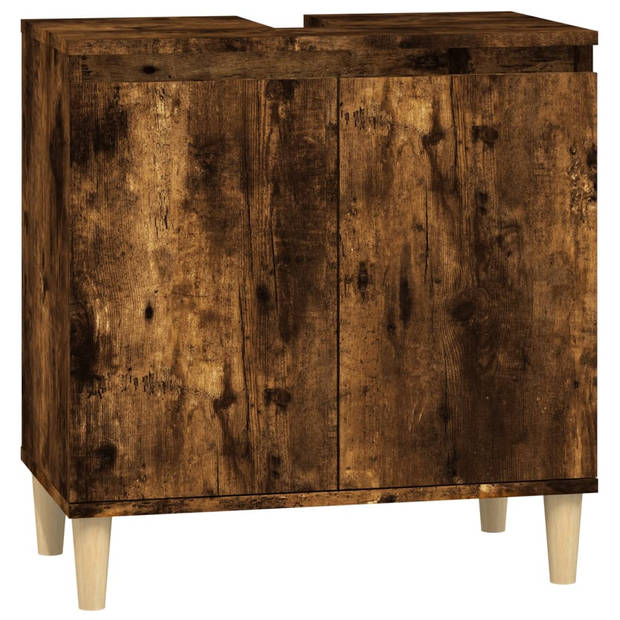 The Living Store Badmeubelset XYZ - Badkaasten - Gerookt eiken - 58x33x60 cm - Duurzaam hout