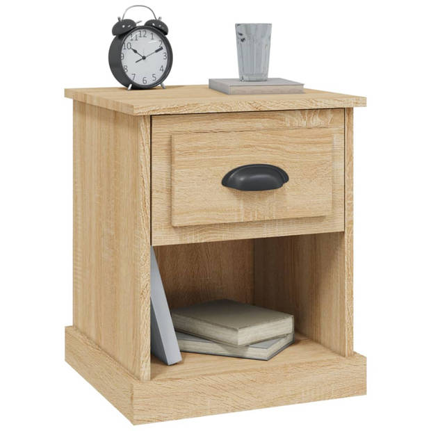 vidaXL Nachtkastjes 2 st 39x39x47,5 cm bewerkt hout sonoma eikenkleur