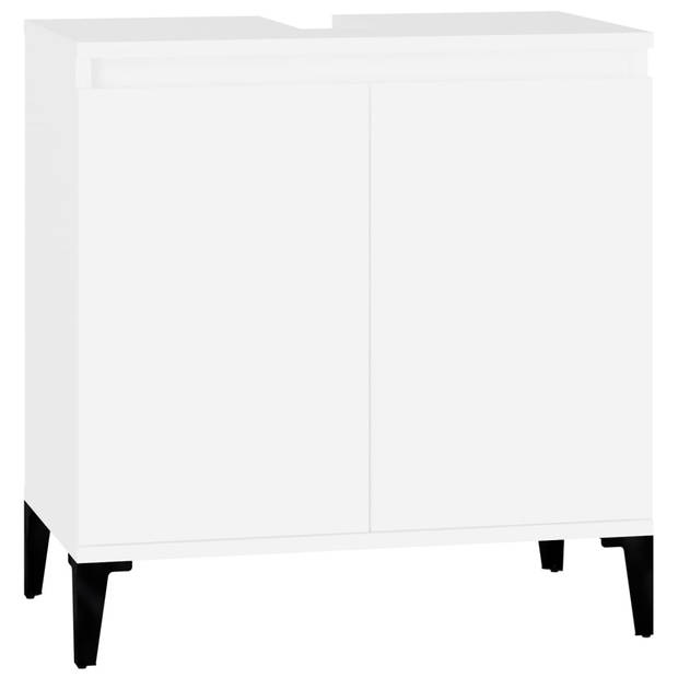 The Living Store badmeubelset naam - badkaastjes - 58x33x60 cm / 30x30x100 cm / 30x30x190 cm - wit