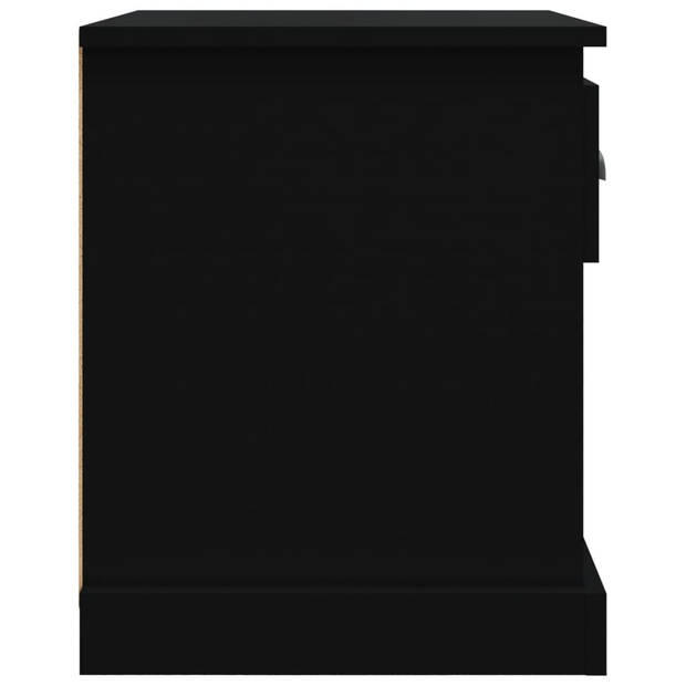 vidaXL Nachtkastjes 2 st 39x39x47,5 cm bewerkt hout zwart