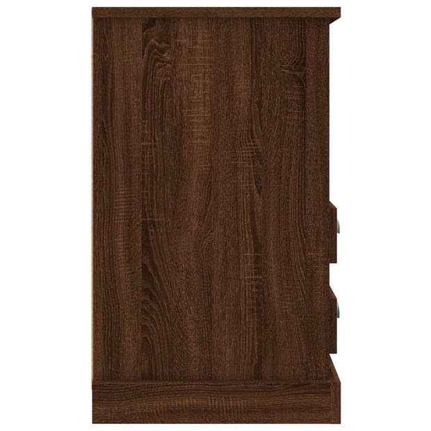 vidaXL Nachtkastjes 2 st 43x36x60 cm bewerkt hout bruin eikenkleur