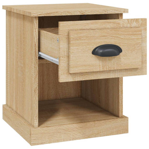 vidaXL Nachtkastjes 2 st 39x39x47,5 cm bewerkt hout sonoma eikenkleur