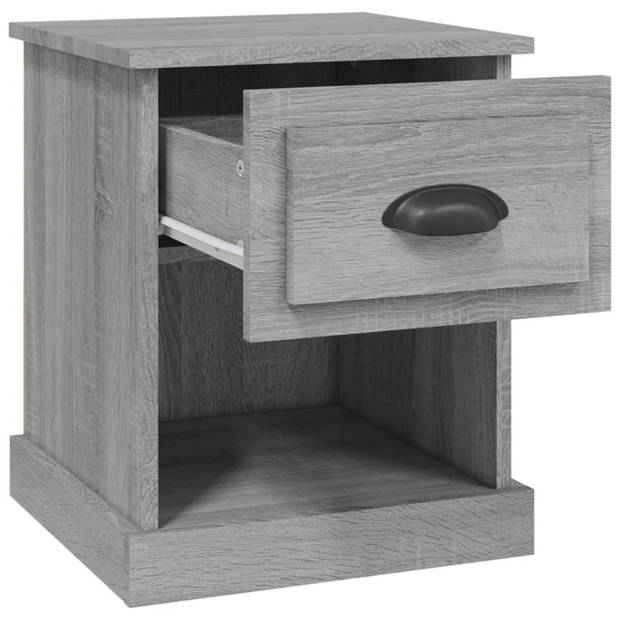 vidaXL Nachtkastjes 2 st 39x39x47,5 cm bewerkt hout grijs sonoma eiken