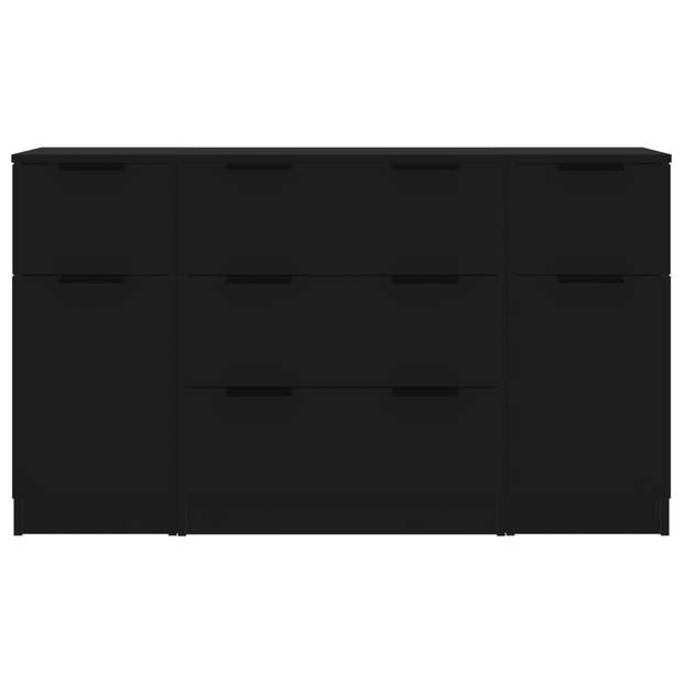 The Living Store Dressoirs - Dressoir met 3 lades - 60 x 30 x 70 cm - Zwart