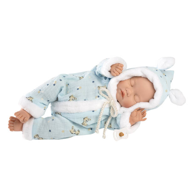 Llorens Pop Newborn Slapende Baby Jongen Cm Blokker