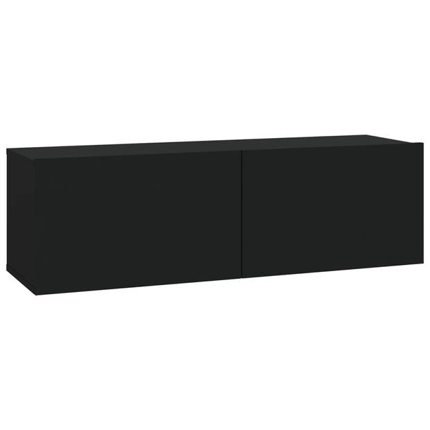 The Living Store TV-meubelset - Klassieke Televisiekastenset - 100x30x30cm - 80x30x30cm - Zwart