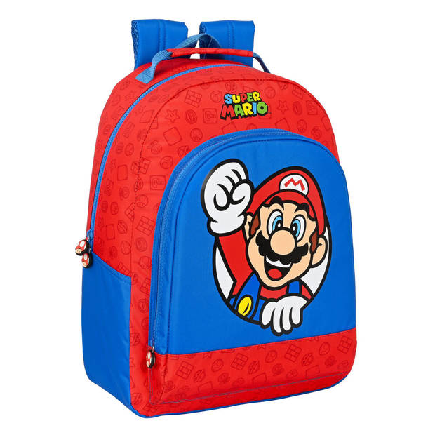 Schoolrugzak Super Mario Blauw Rood 32 x 42 x 15 cm