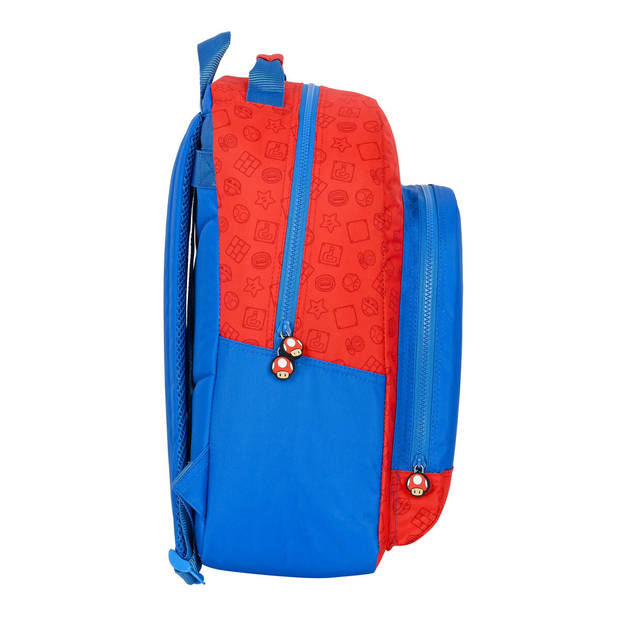 Schoolrugzak Super Mario Blauw Rood 32 x 42 x 15 cm