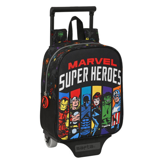 Schoolrugzak met Wielen The Avengers Super heroes Zwart (22 x 27 x 10 cm)