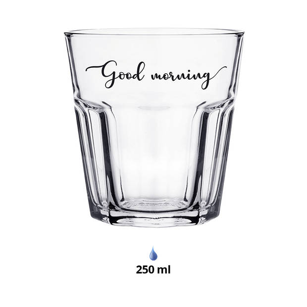 Clayre & Eef Waterglas 250 ml Glas Good morning Drinkbeker Transparant Drinkbeker
