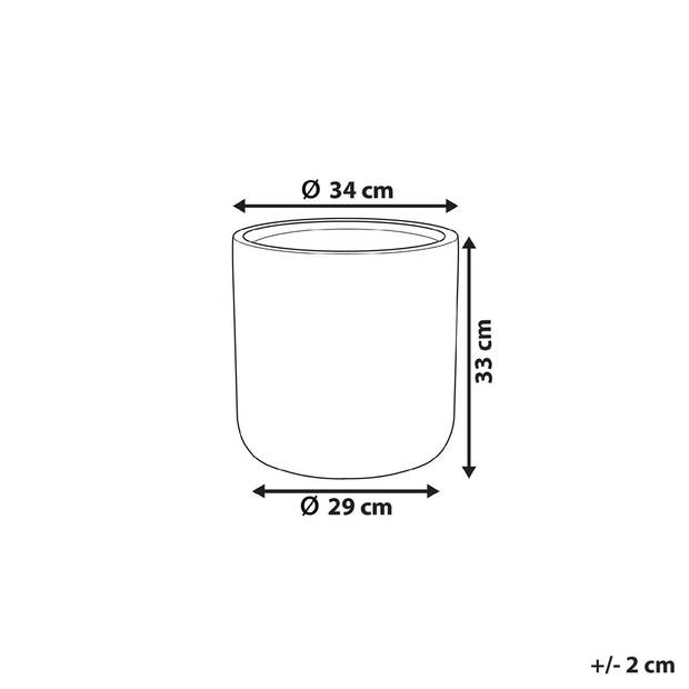 Beliani MESSENE - plantenbak voor buiten-Grijs-Klei-vezelmengsel, Magnesiumoxide