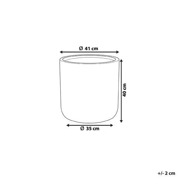 Beliani MESSENE - plantenbak voor buiten-Grijs-Klei-vezelmengsel, Magnesiumoxide