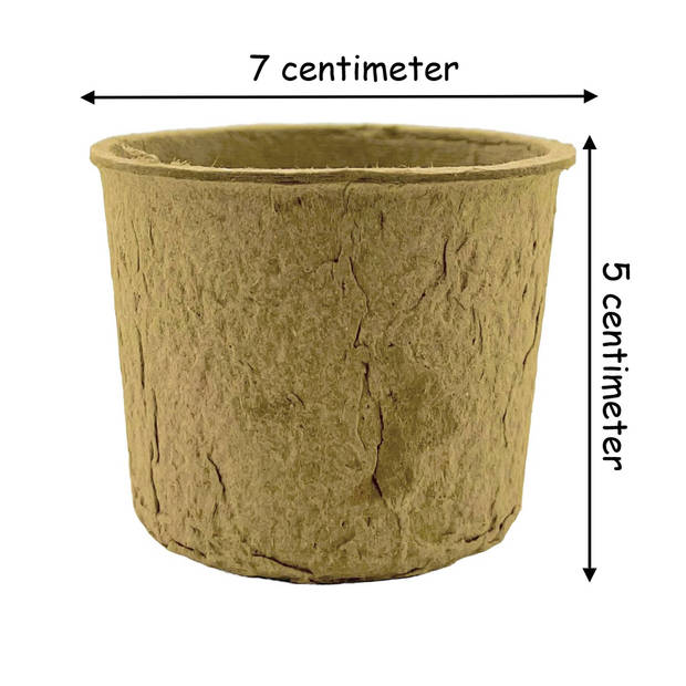 100 x Biologisch Afbreekbare Zaadpotjes Stekpotjes Kweekpotjes - Ø 7 cm x H 5 cm