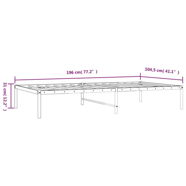 vidaXL Bedframe metaal zwart 100x190 cm