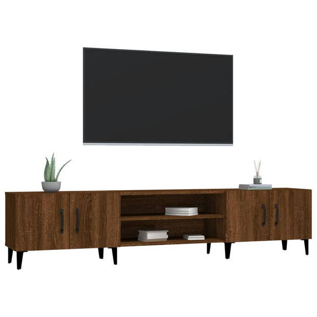 vidaXL Tv-meubel 180x31,5x40 cm bewerkt hout bruin eikenkleur