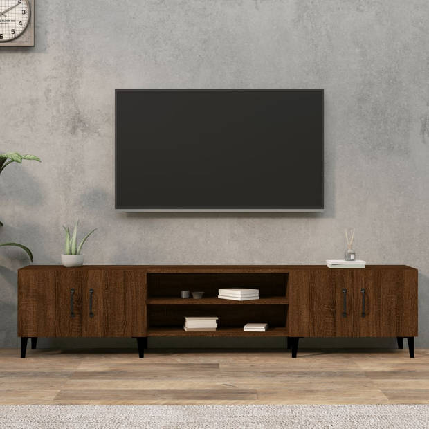 vidaXL Tv-meubel 180x31,5x40 cm bewerkt hout bruin eikenkleur