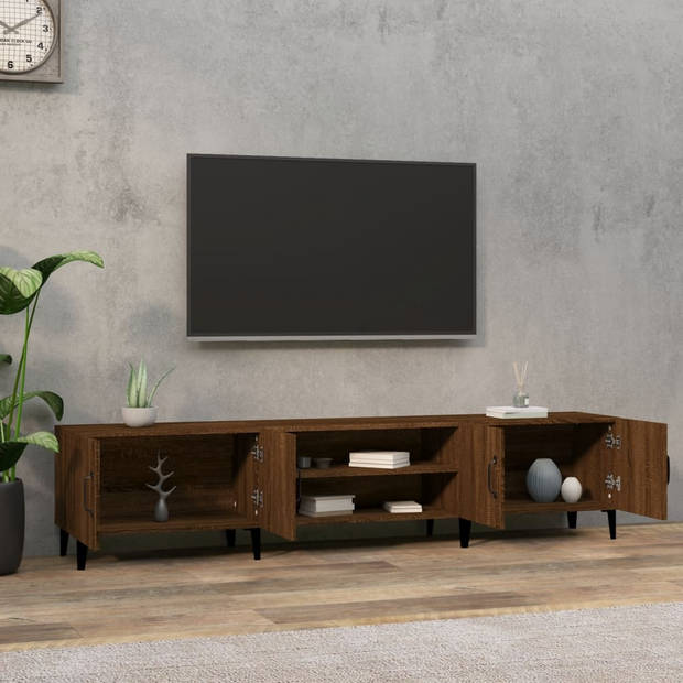 vidaXL Tv-meubel 180x31,5x40 cm bewerkt hout bruin eikenkleur