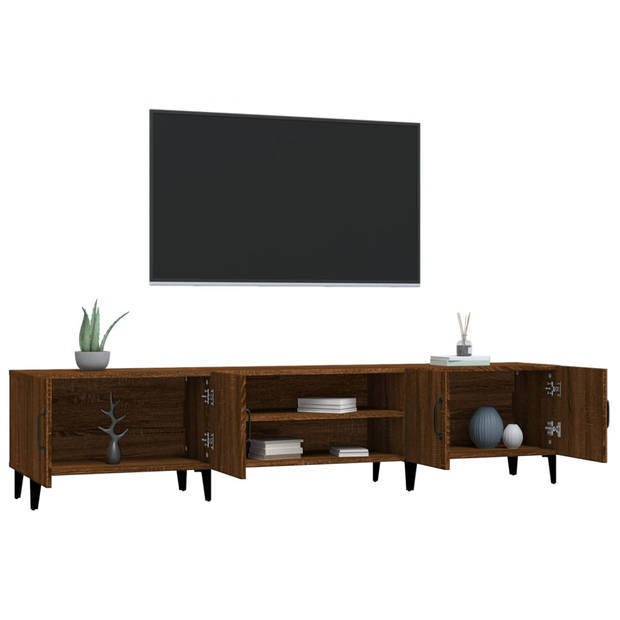 vidaXL Tv-meubel 180x31,5x40 cm bewerkt hout bruin eikenkleur