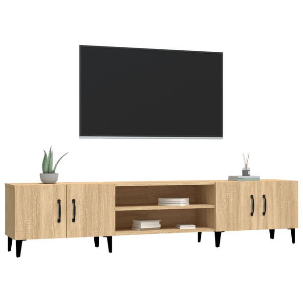 vidaXL Tv-meubel 180x31,5x40 cm bewerkt hout sonoma eikenkleurig