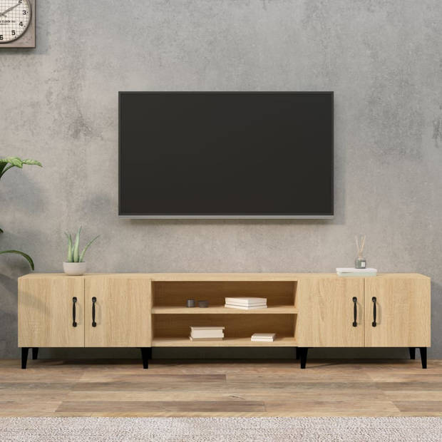 The Living Store TV-meubel Sonoma Eiken - 180 x 31.5 x 40 cm - Praktisch en Stijlvol