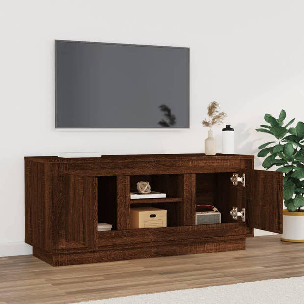 vidaXL Tv-meubel 102x35x45 cm bewerkt hout bruin eikenkleur