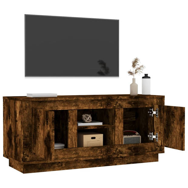 The Living Store TV-meubel Zen - Mediameubel - 102x35x45 cm - Gerookt eiken