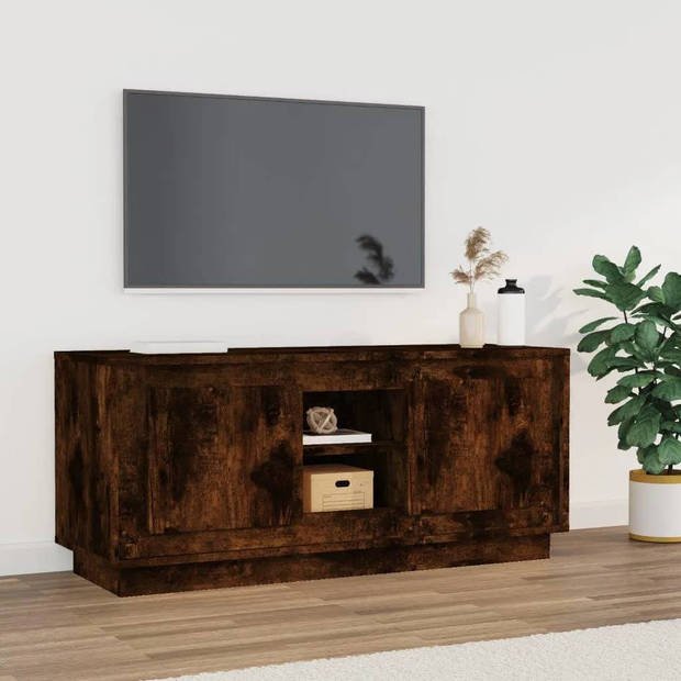 vidaXL Tv-meubel 102x35x45 cm bewerkt hout gerookt eikenkleurig