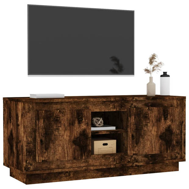 The Living Store TV-meubel Zen - Mediameubel - 102x35x45 cm - Gerookt eiken