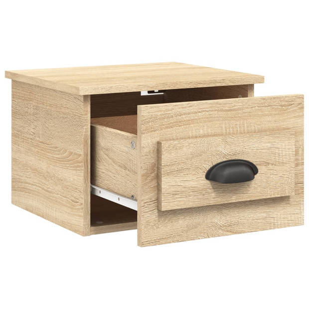 vidaXL Nachtkastjes 2 st wandgemonteerd 41,5x36x28 cm sonoma eiken