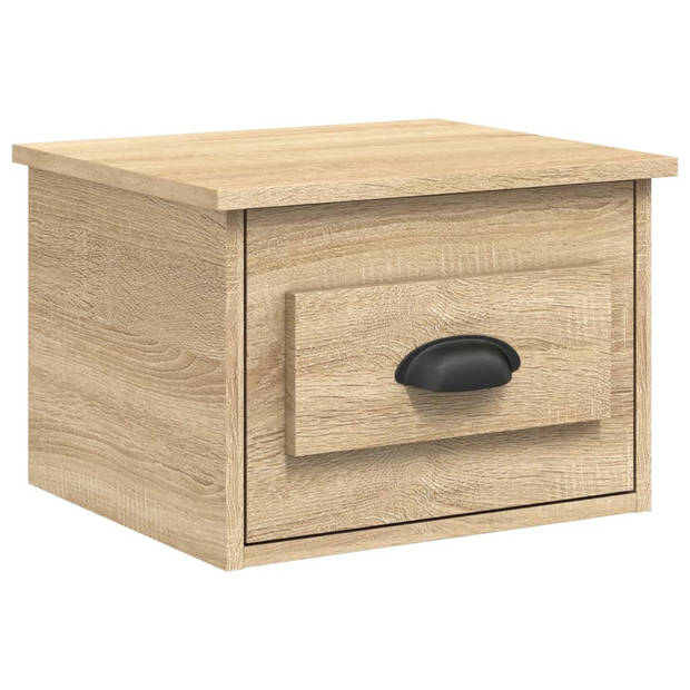 vidaXL Nachtkastjes 2 st wandgemonteerd 41,5x36x28 cm sonoma eiken