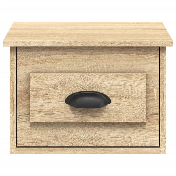 vidaXL Nachtkastjes 2 st wandgemonteerd 41,5x36x28 cm sonoma eiken