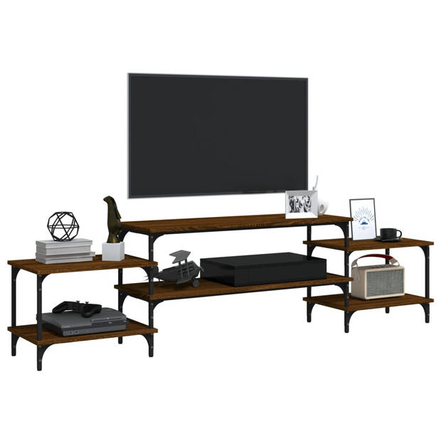 vidaXL Tv-meubel 197x35x52 cm bewerkt hout bruin eikenkleur