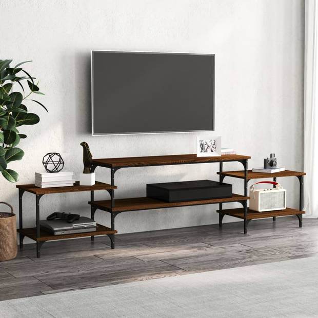 vidaXL Tv-meubel 197x35x52 cm bewerkt hout bruin eikenkleur