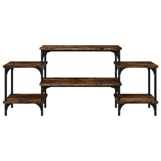 The Living Store Tv-meubel Gerookt Eiken - 117 x 35 x 52 cm - Duurzaam Hout en Staal