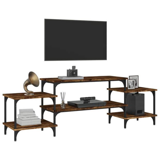 vidaXL Tv-meubel 157x35x52 cm bewerkt hout gerookt eikenkleurig